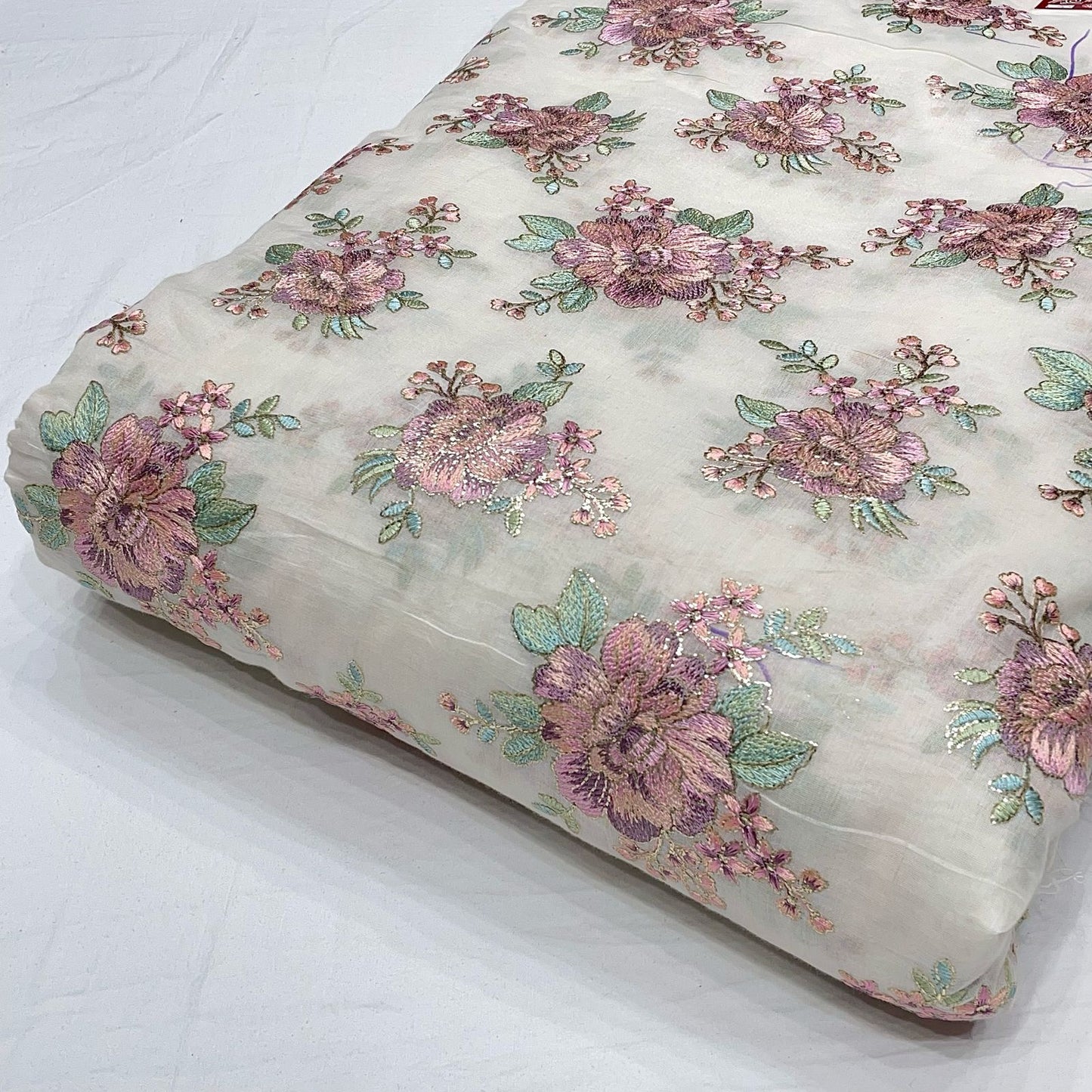 Pure Mul Silk Embroidery @₹1350/mtr