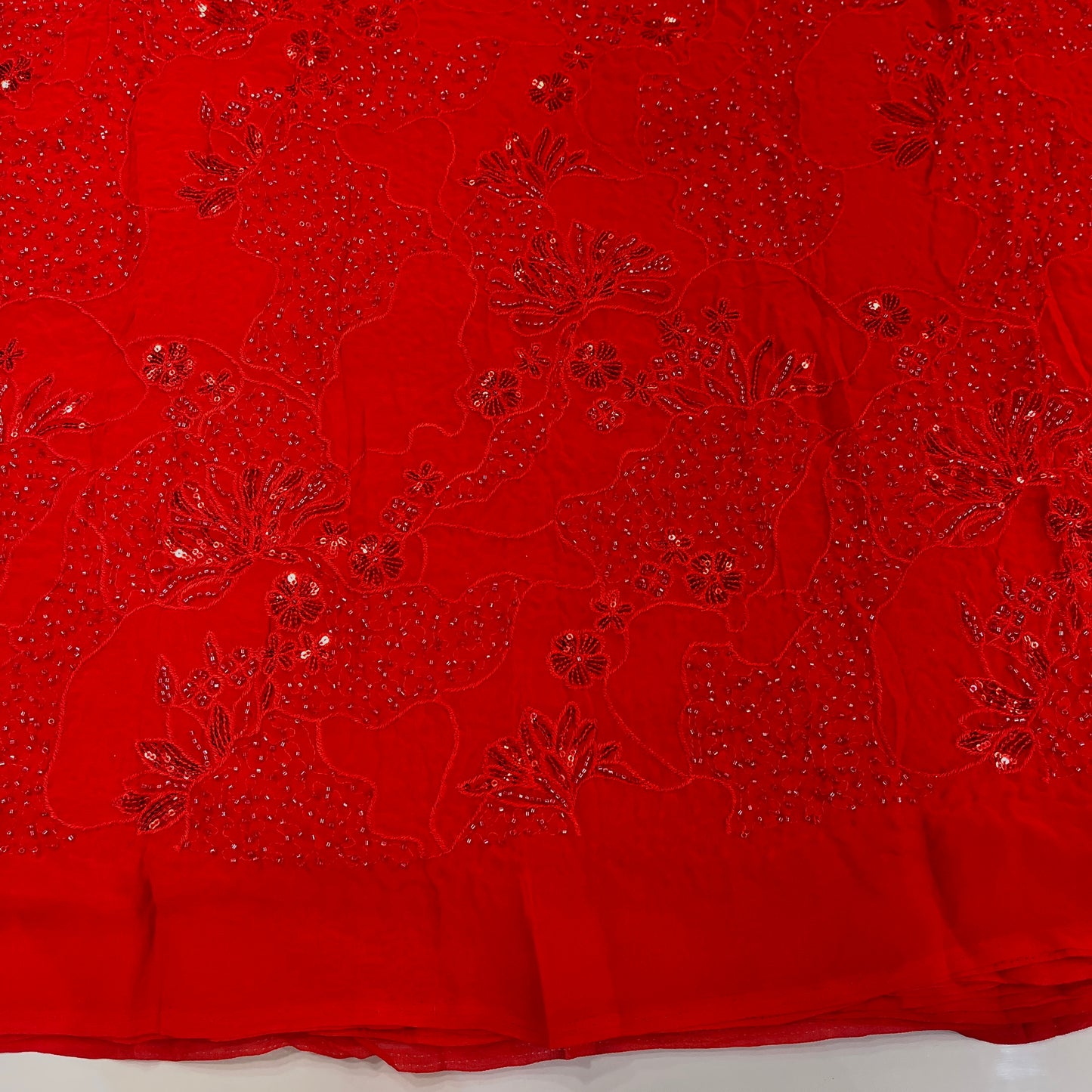 Pure Georgette Cutdana and Sequins Work
