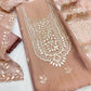 Premium Gold Foil Patti Crush Silk Tissue Embroidered Unstitched Suit Set | Pakistani Style | Taupe Beige (₹4500 per suit)