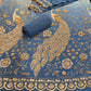 Peacock Crepe Cutdana Nalki Work Unstitched Suit
