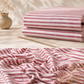 Pink White Striped Handloom Cotton Fabric | Soft Breathable Cotton Dress Material