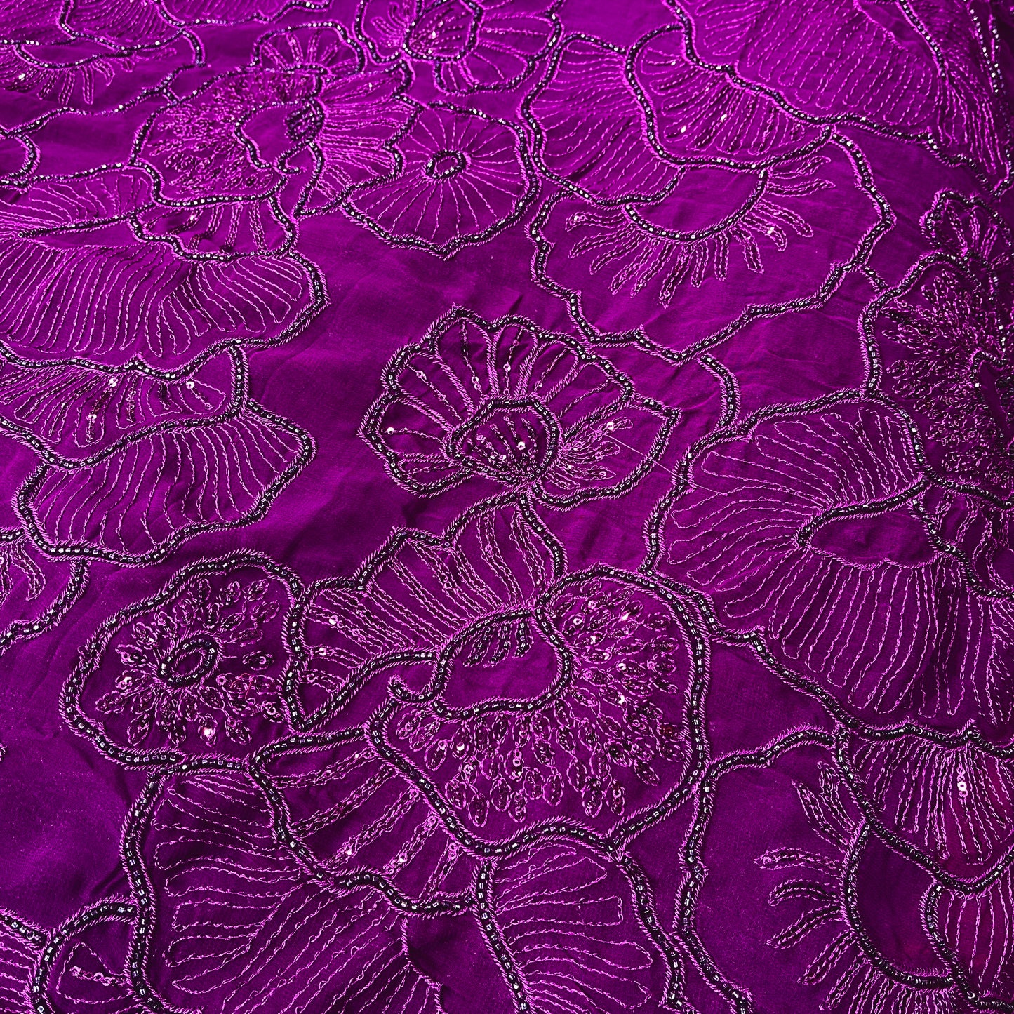 Pure Georgette Cutdana Embroidery