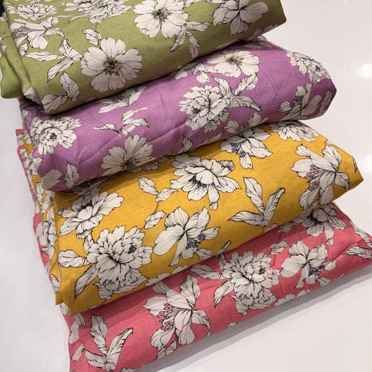 Pure Muslin Floral Unstitched Suit