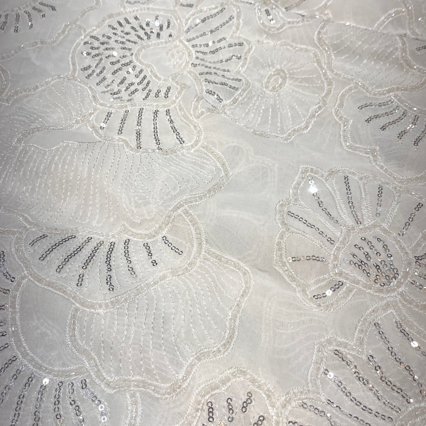 Pure Georgette Cutdana Embroidery