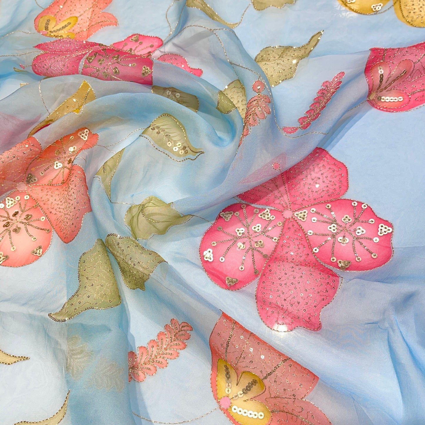 Pure Organza Pastel Embroidery