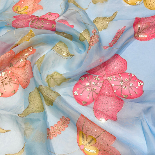Pure Organza Pastel Embroidery