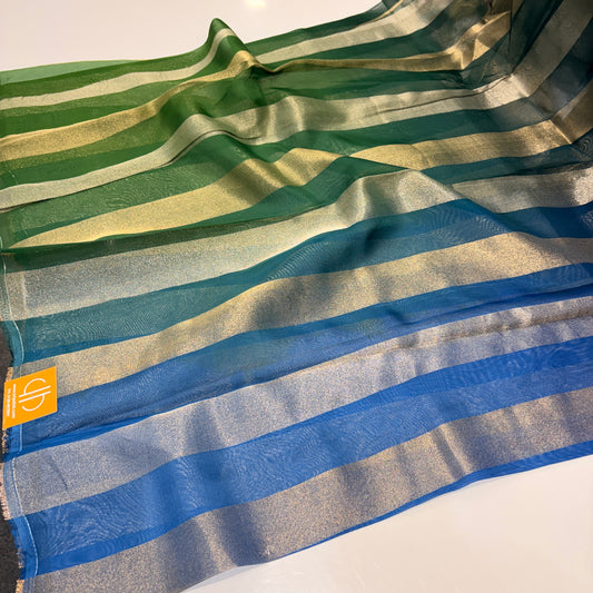 4D Organza Tissue Stripes 44” @₹350/mtr