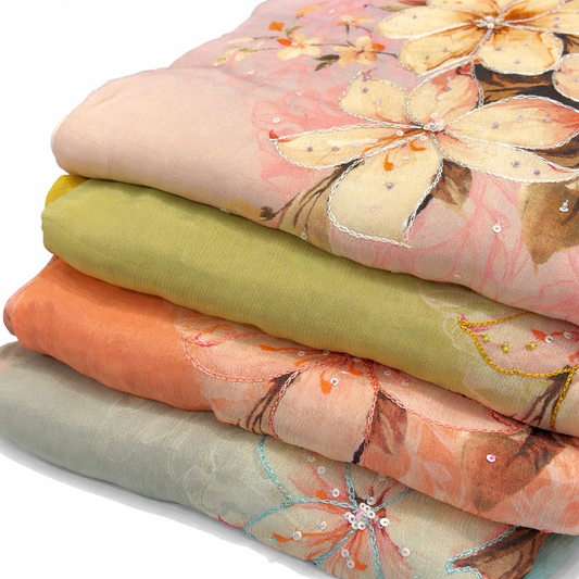 Premium Chinon Chiffon 3pc Unstitched Suit