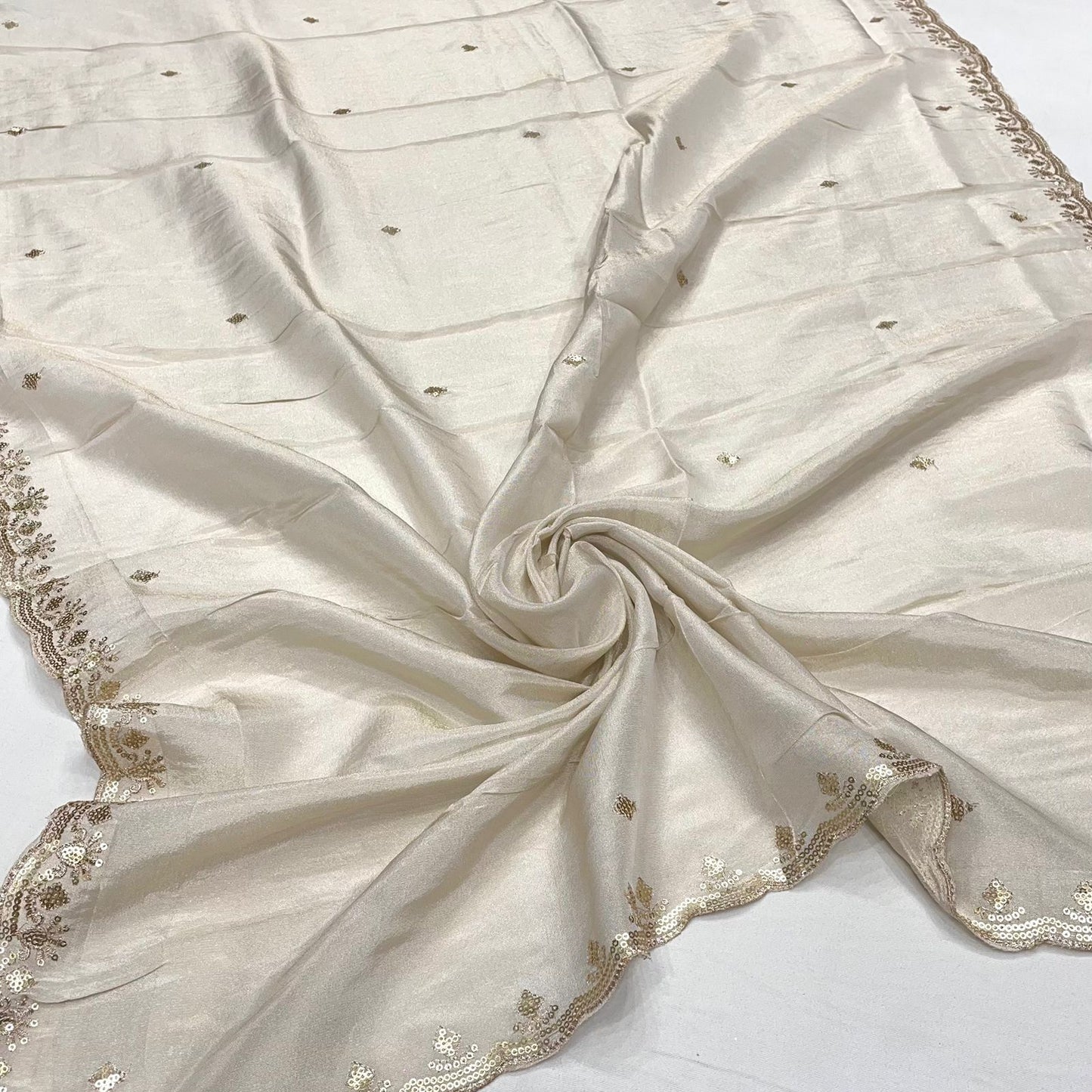 Shimmer tissue embroidered dupatta