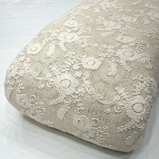 Pure Cotton Crochet Hakoba with Cotton Thread Ribbon Embroidery 52”
