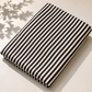Black & Ivory Striped Modal Satin Printed Fabric – Soft & Flowy 44” (₹425 per meter)
