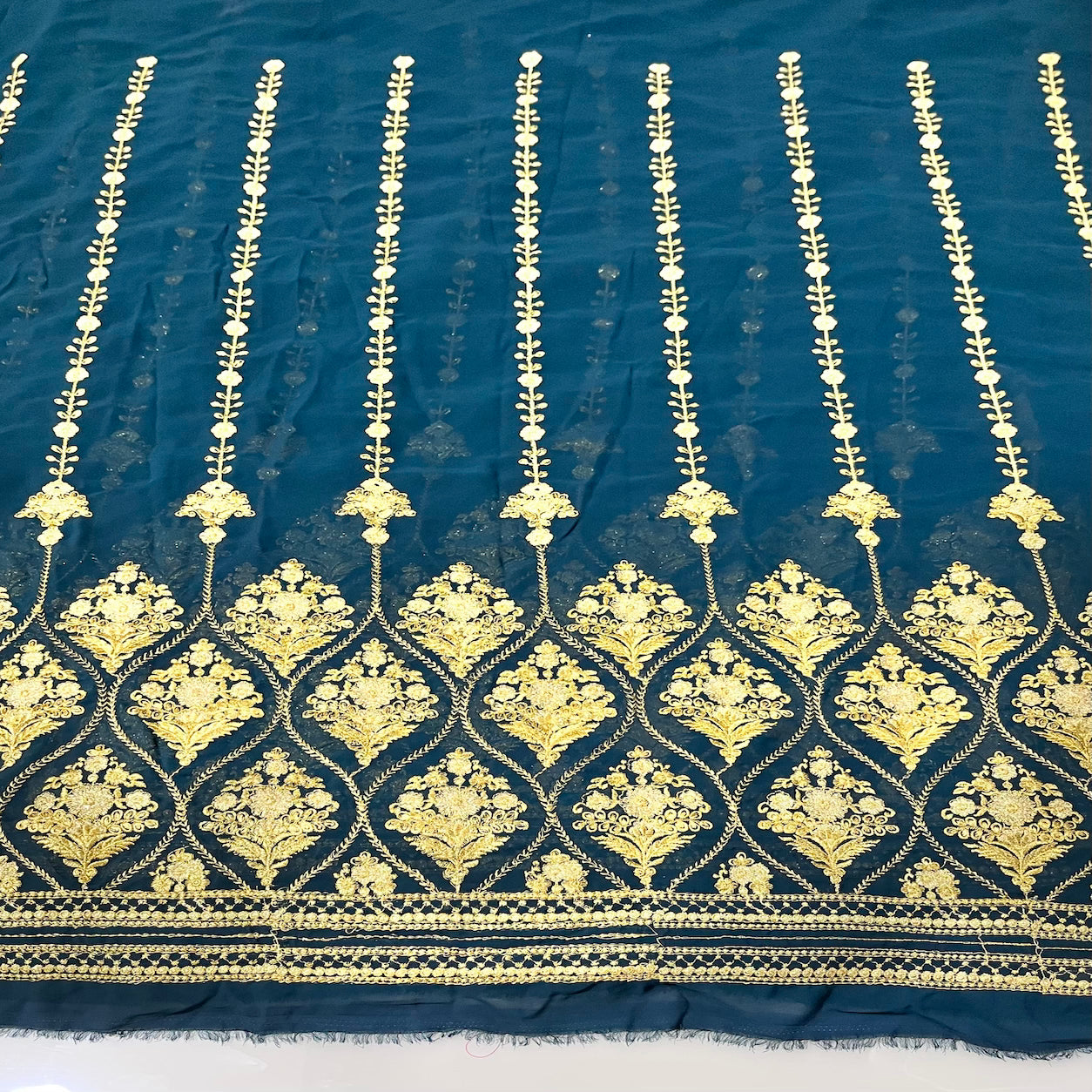 Georgette Zari Embroidered Fabric