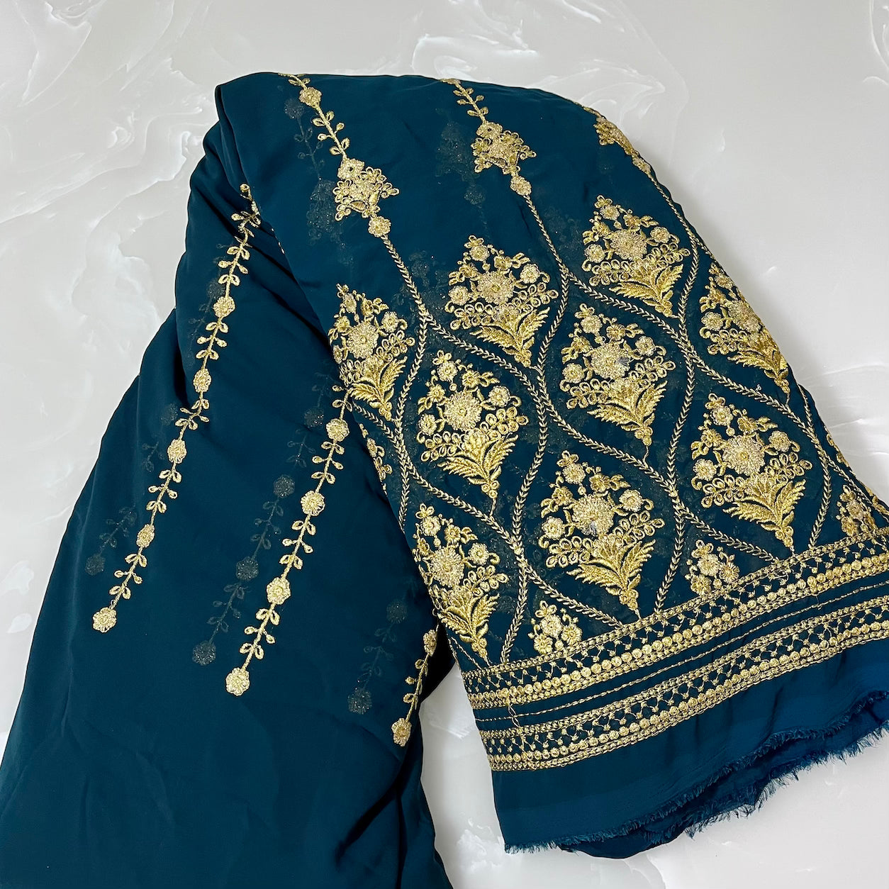 Georgette Zari Embroidered Fabric