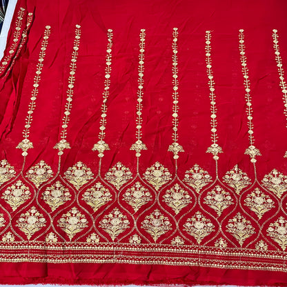 Georgette Zari Embroidered Fabric
