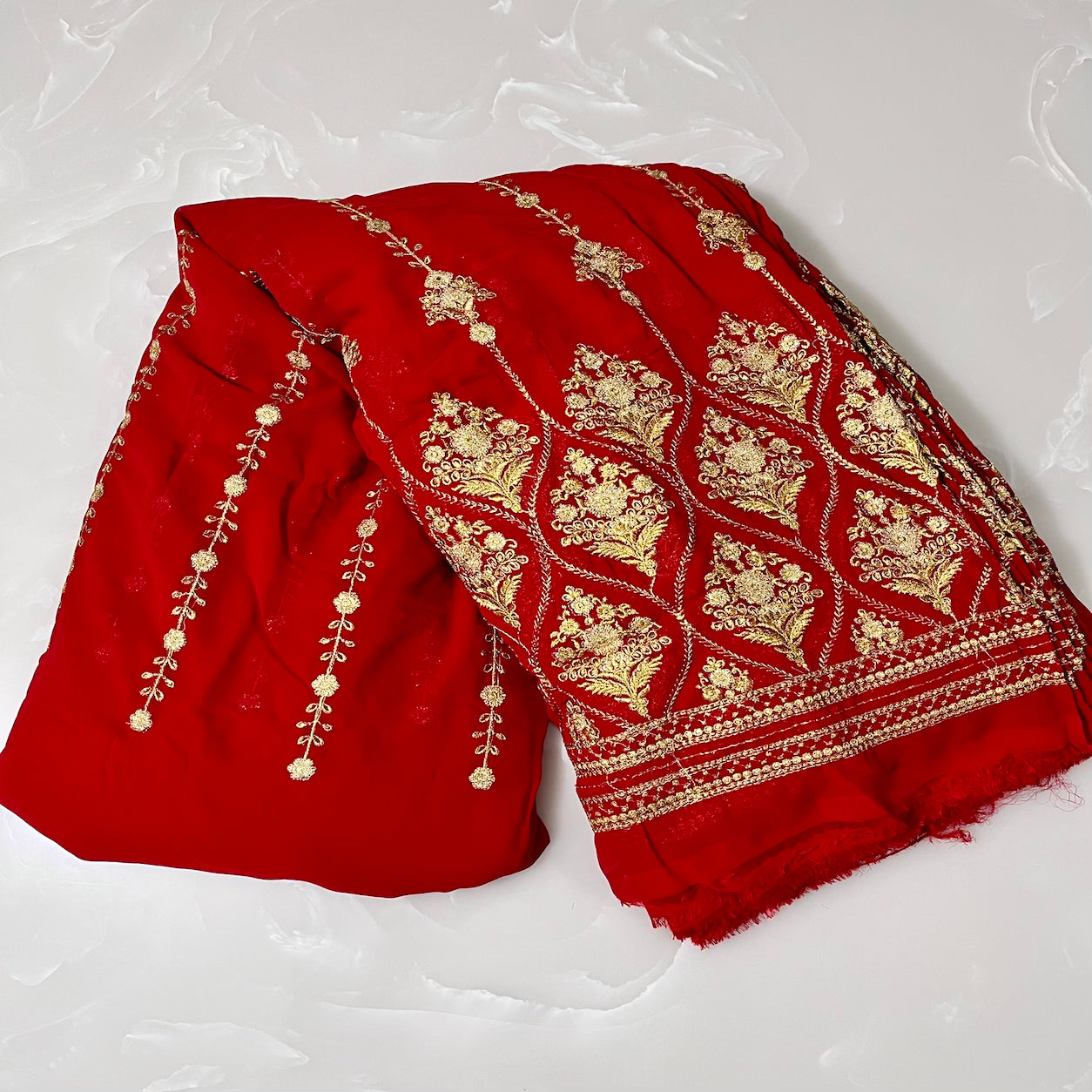 Georgette Zari Embroidered Fabric