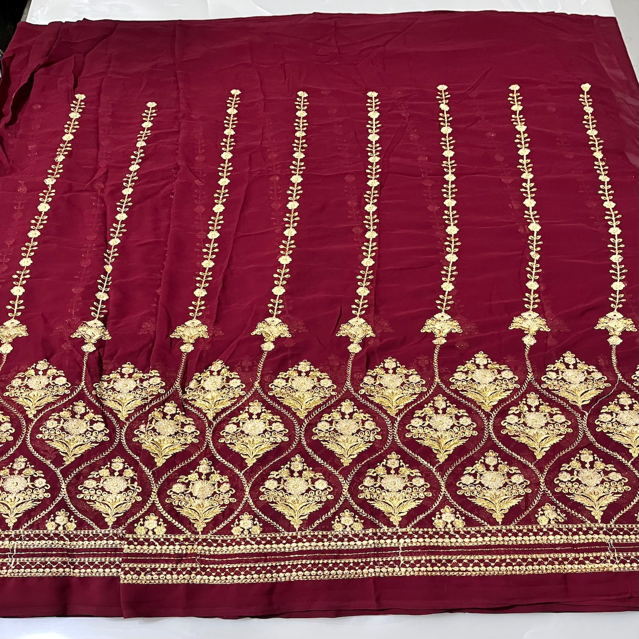 Georgette Zari Embroidered Fabric
