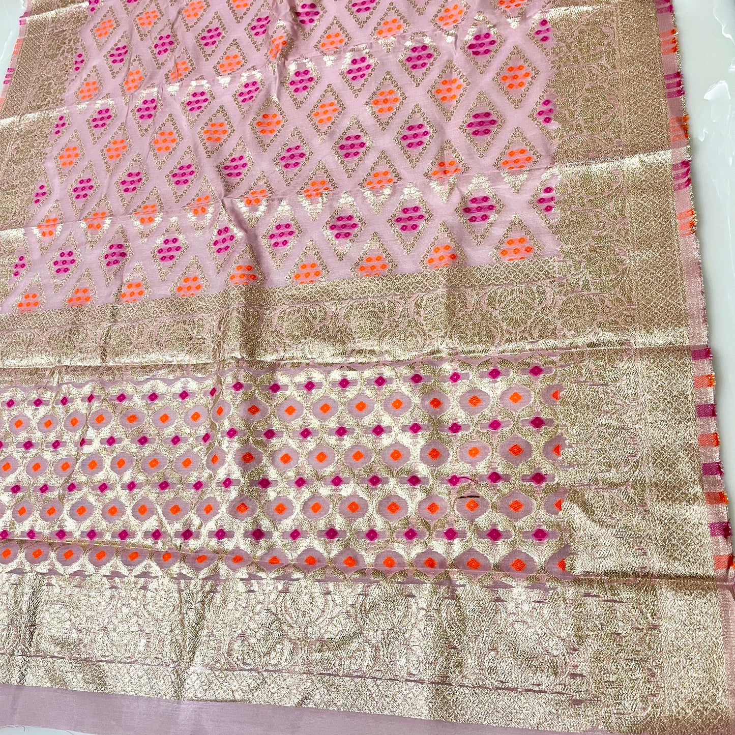 Soft Silk Jacquard Bandhani Dupatta