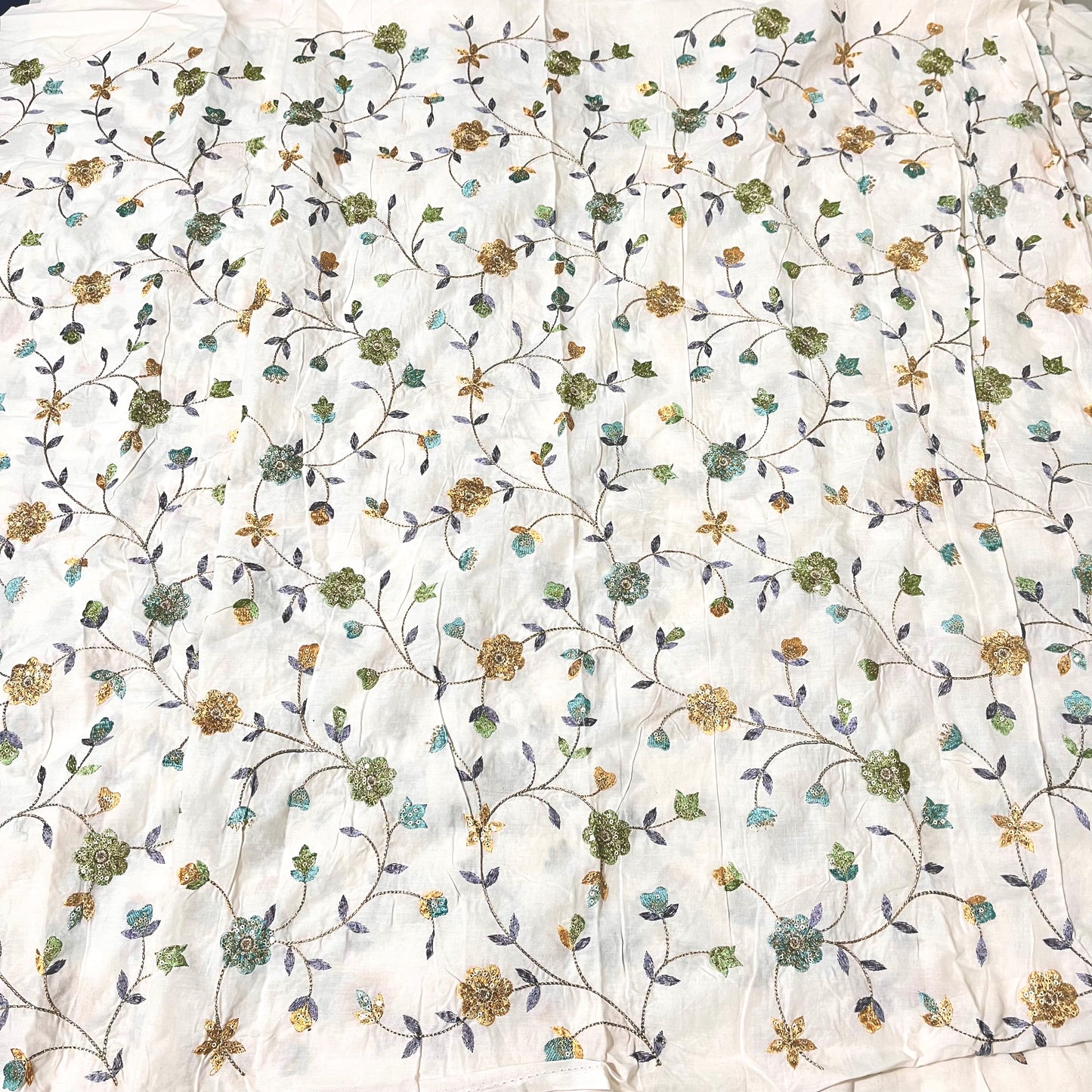 Pure Cotton Floral Embroidery